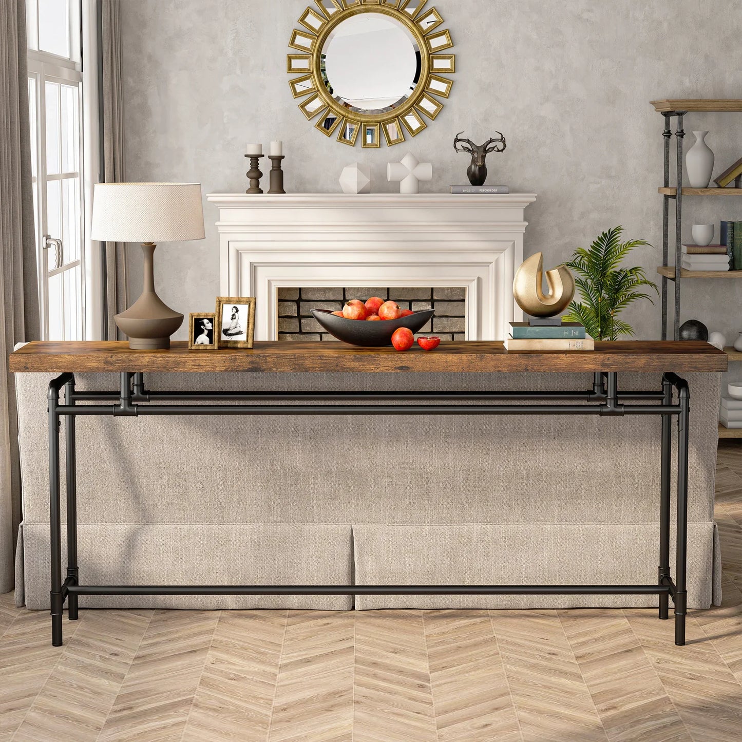 MonoWood Console Table, 70.9 Inch Extra Long Sofa Table for Living Room, Wood Entryway Table Behind Couch, Hallway Foyer Table