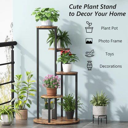 MonoWood Corner Plant Stand Indoor, 4-Tier Tall Plant Shelf Holders for Multiple Potted Plants, Wood Flower Pot Stands