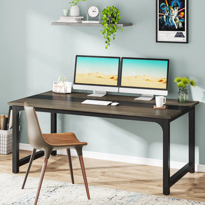 MonoWood 63” Executive Desk, Large Office Computer Desk with Thicken Frame, Modern Simple Workstation Business Furniture