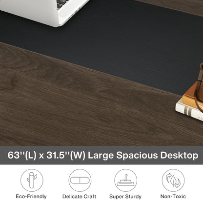 MonoWood 63” Executive Desk, Large Office Computer Desk with Thicken Frame, Modern Simple Workstation Business Furniture