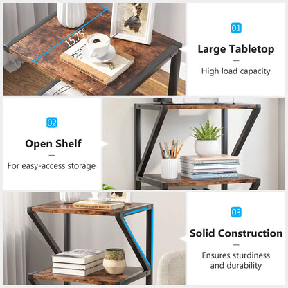 MonoWood Printer Stand, 3-Tier Rolling Printer Cart Under Desk Storage, Industrial Machine Cart Storage Shelf on Wheels