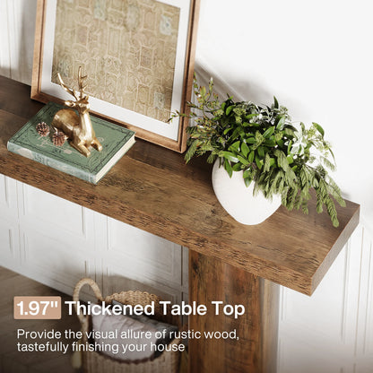 MonoWood 63" Farmhouse Entryway Console Table, Narrow Long Sofa Table Behind Couch for Living Room, Hallway, Entrance, Foyer