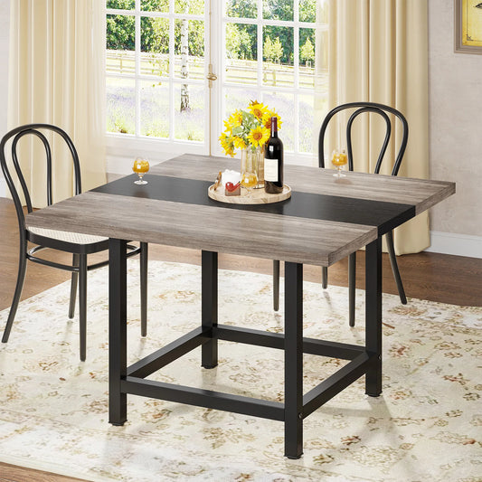 MonoWood Square Dining Table for 4 People, Farmhouse Wooden Kitchen Table, 2 Person Dinning Table for Dining Room