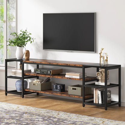 MonoWood 78 Inch TV Stand for TVs up to 85 Inch, Media Entertainment Center Console Table, 3-Tier TV Console Table