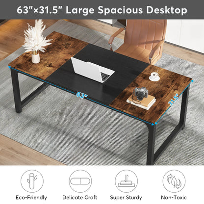 MonoWood Large Office Desk Computer Table Study Writing Desk Workstation for Home Office Modern Computer Desk