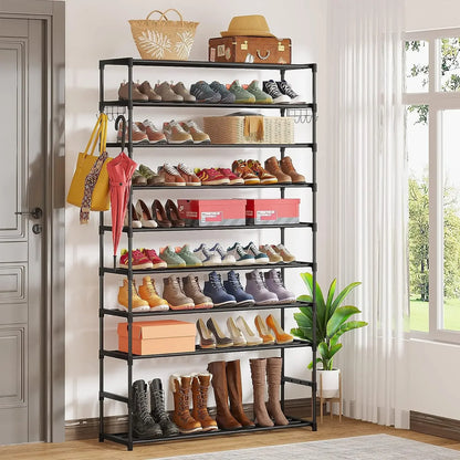 MonoWood 10 Tiers Shoe Rack Shoe Shelf Large Capacity Shoe Organizer Space Saving