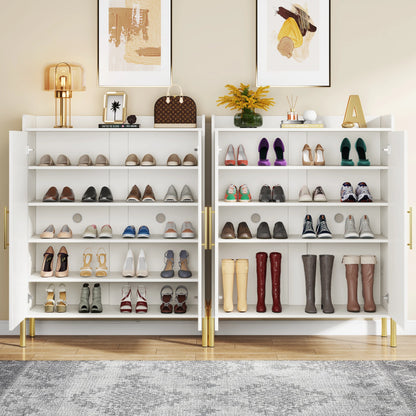 MonoWood Large Shoe Cabinet, 30 Pairs Entryway Shoe Storage Cabinet with Doors and Shelves, 6-Tier Modern Shoes Rack Organizer