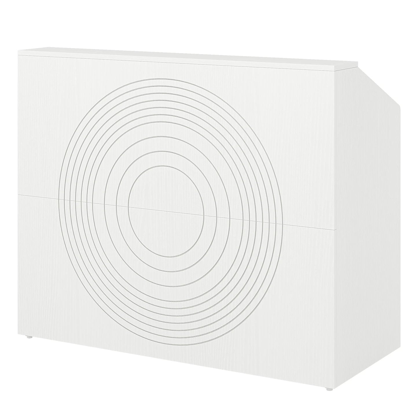 MonoWood Reception Desk with Counter, Modern Front Desk Reception Room Table with Cable Grommet, 47 inch Counter for Checkout