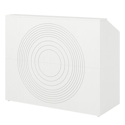 MonoWood Reception Desk with Counter, Modern Front Desk Reception Room Table with Cable Grommet, 47 inch Counter for Checkout