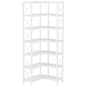 MonoWood 7-Shelf Corner Bookshelf,Large Modern Corner Bookcase, 7-Tier Tall Corner Shelf Storage Display Rack with Metal Frame