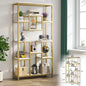 MonoWood Bookshelf 5 Tier Etagere Bookcase, Modern Gold Book Shelf Organizer Display Rack with 8 Open Storage Shelf