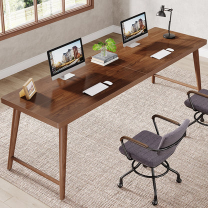 MonoWood 78.7" Extra Long Desk, Large 2-Person Computer Desk Writing Desk, Double Home Office Desk Study Work Table