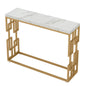 MonoWood Gold Console Table, Modern 42.5" Sofa Tables Entryway Hallway Foyer Table, White Faux Marble Tabletop Sofa Table
