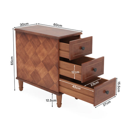 MonoWood Wood End Table, Fully Assembled Narrow Side Table with Drawers, Pre-Assembled Nightstand Slim Bedside Table