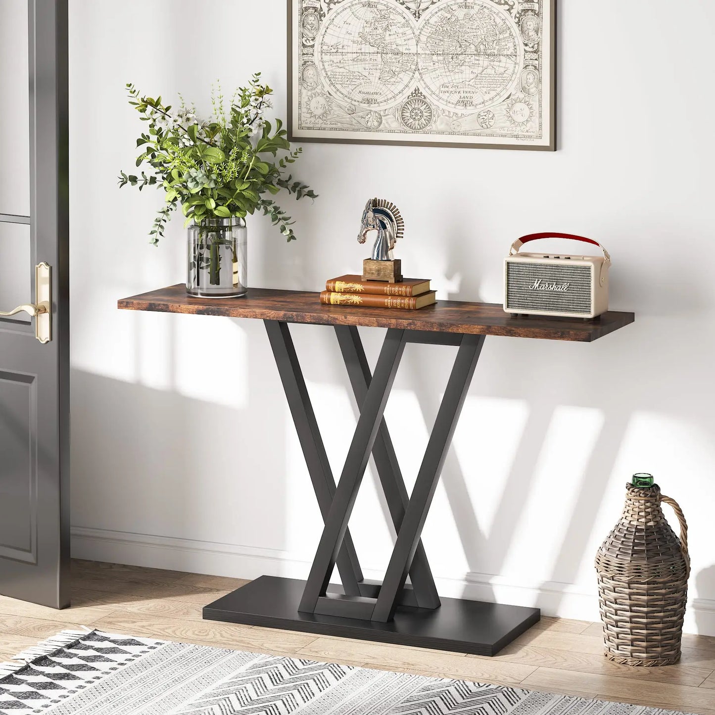 MonoWood Console Tables Industrial Entryway Hallway Table Drop Shipping