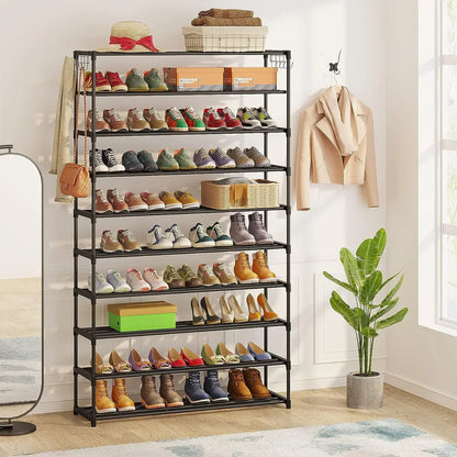 MonoWood 10 Tiers Shoe Rack Shoe Shelf Large Capacity Shoe Organizer Space Saving