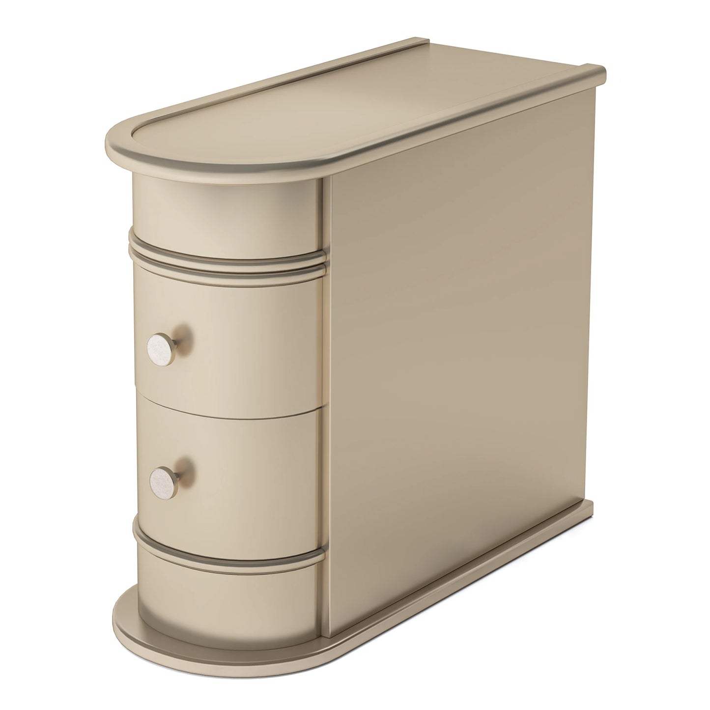 MonoWood End Table Round Solid Wood Sofa Bedside Narrow Bedroom Side Table Nightstand with Drawer