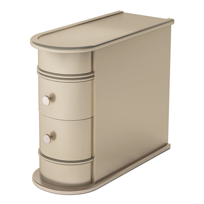 MonoWood End Table Round Solid Wood Sofa Bedside Narrow Bedroom Side Table Nightstand with Drawer