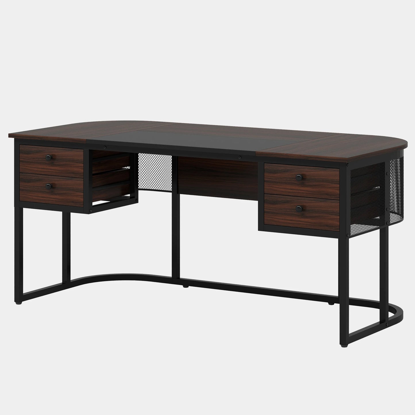 MonoWood 63-Inch Executive Desk with 4 Drawers, Large Office Desk Computer Desk, Business Furniture Desk Workstation