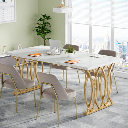 MonoWood Executive Desk, 63" W Large Computer Desk, Modern Office Desk Conference Table Meeting Room Table, Business Furniture