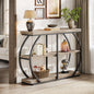 MonoWood 41.3" Console Table, Industrial 3-Tier Entryway Table with Arched Metal Frame and Storage Shelves for Living Room