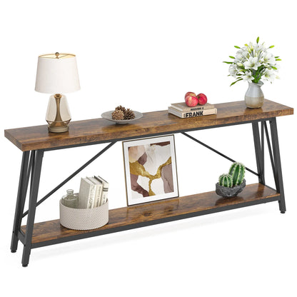 MonoWood 70.9 Inches Extra Long Sofa Table Behind Couch, Industrial Entry Console Table for Hallway, Entryway & Living Room