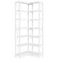 MonoWood 7-Shelf Corner Bookshelf,Large Modern Corner Bookcase, 7-Tier Tall Corner Shelf Storage Display Rack with Metal Frame
