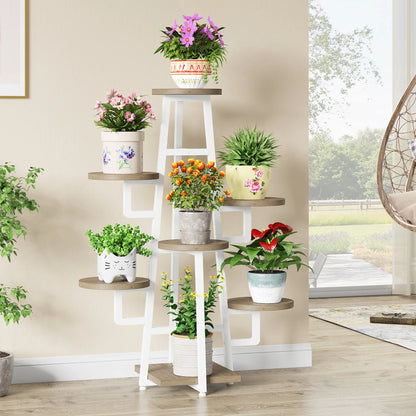 MonoWood 7 Tier Plant Stand Indoor, Tall Plant Shelf for Multiple Plants, Wooden Corner Plant Pots Holder Rack Flower Stand