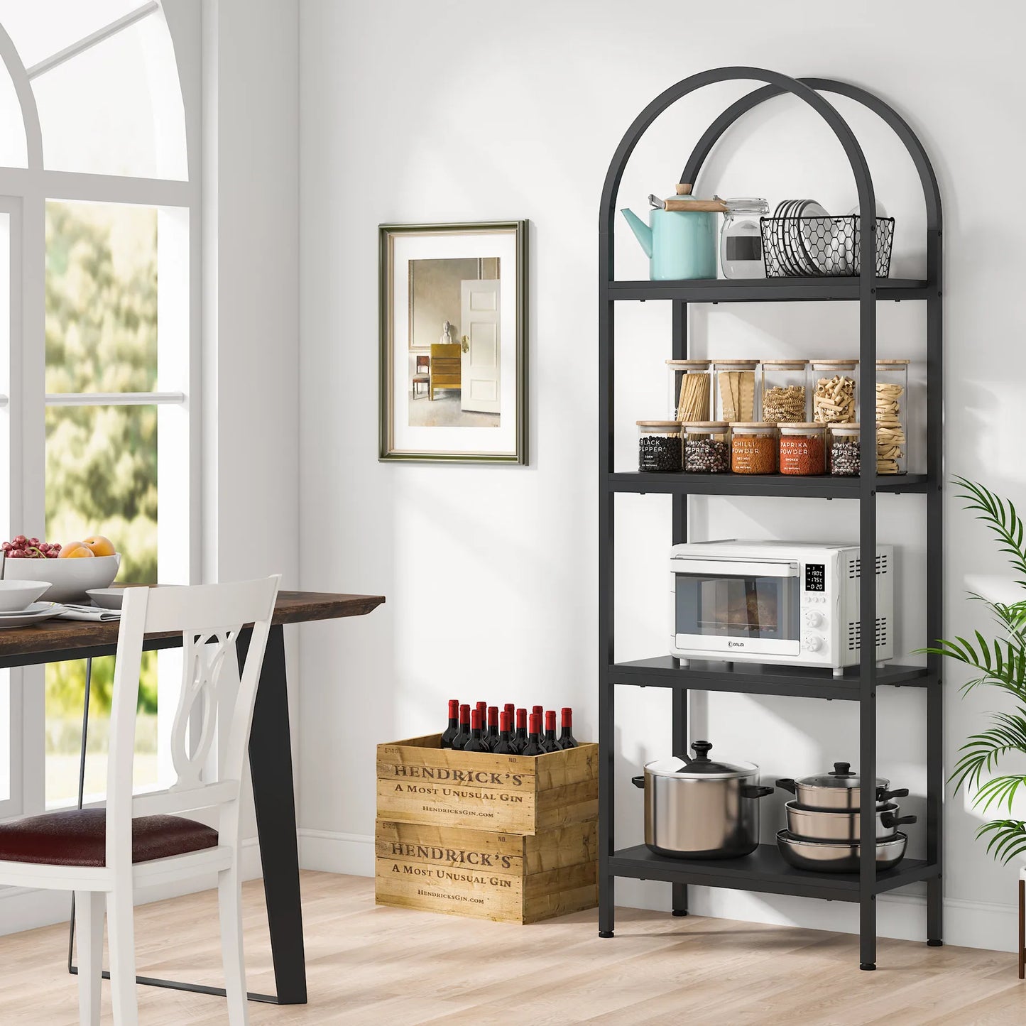 MonoWood 4-Tier Open Bookshelf, 70.8" Wood Bookcase Storage Shelves with Metal Frame, Freestanding Display Rack