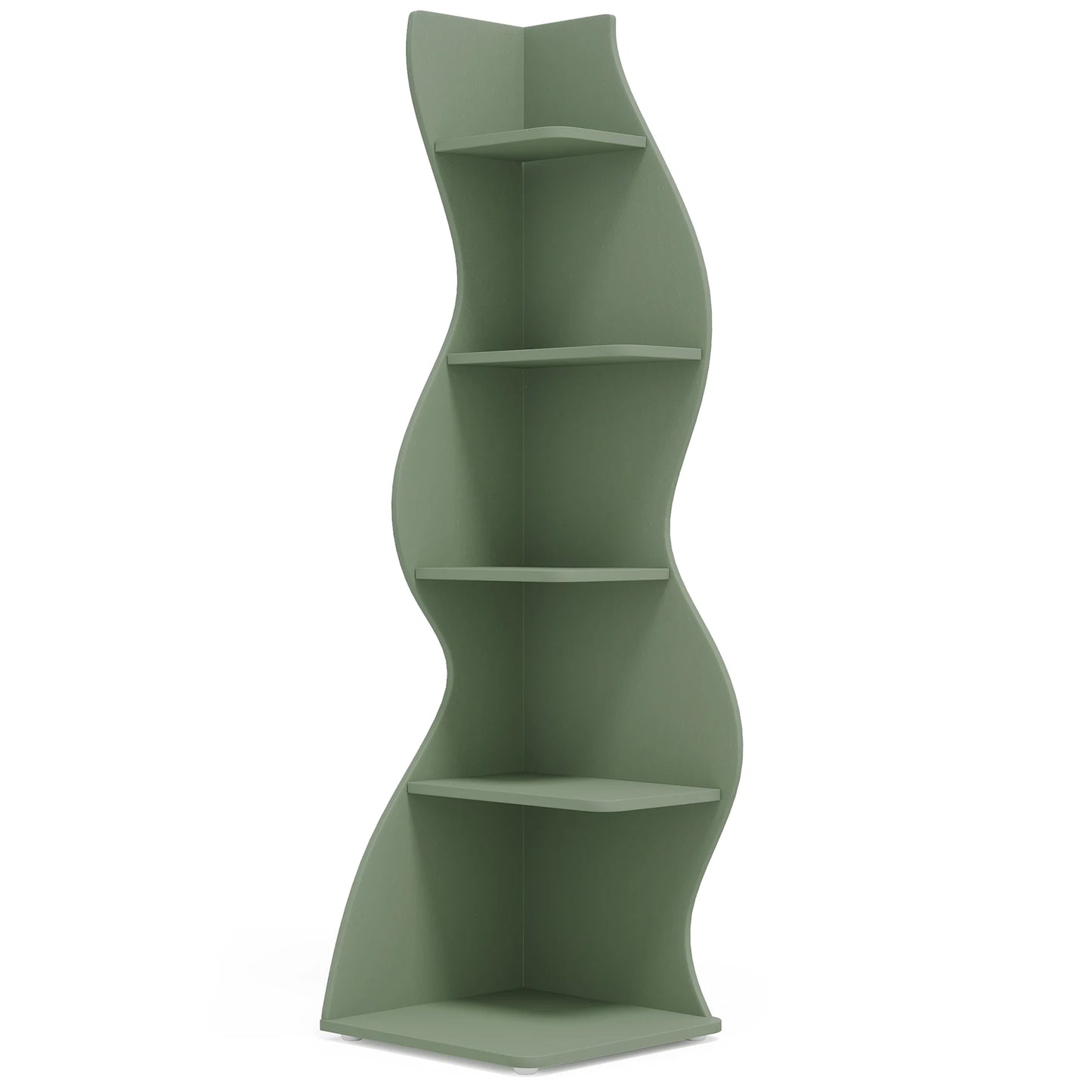 MonoWood Corner Shelf, Modern 5-Tier Wall Corner Bookshelf, Stylish Corner Small Bookcase Storage Rack Plant Stand