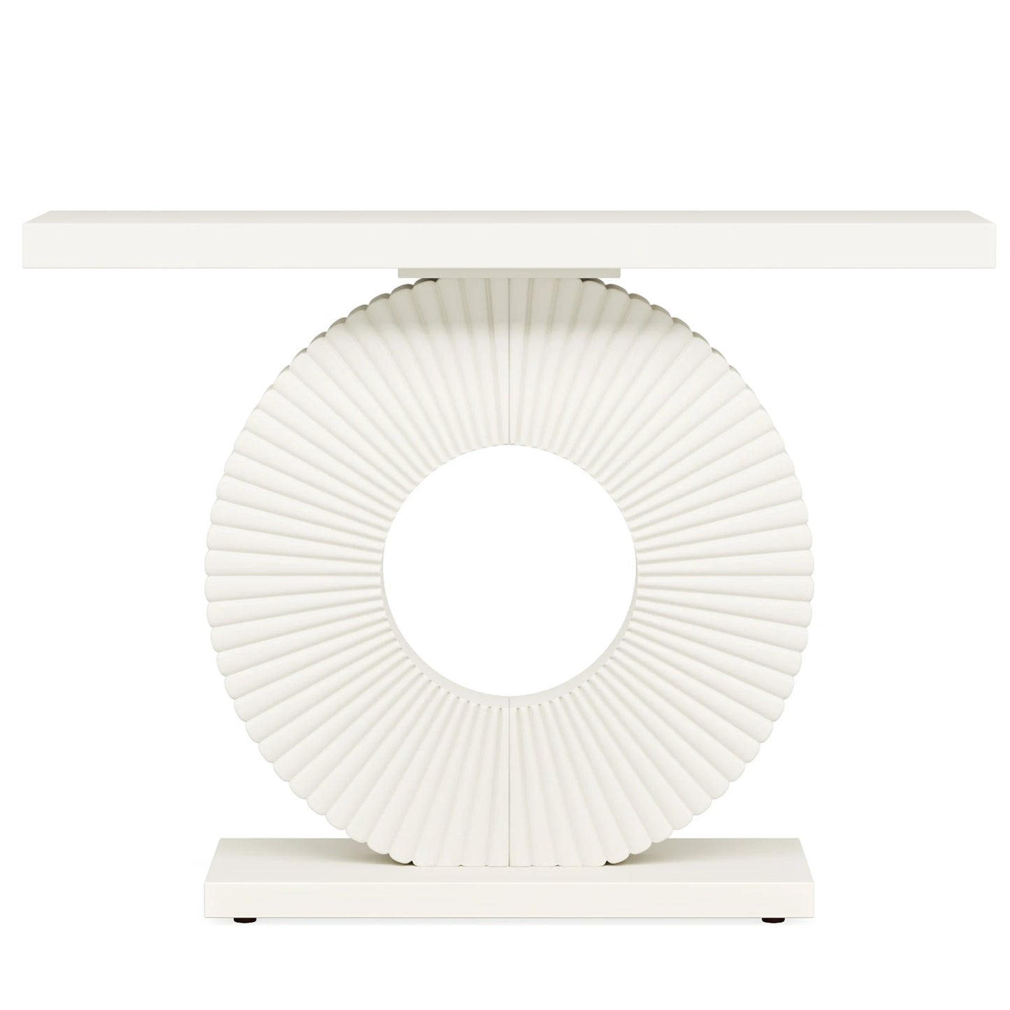 MonoWood Modern Console Table with Geometric Base, 40 inch Wood Entryway Table Sofa Table Narrow Long Table