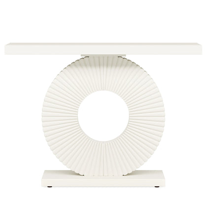 MonoWood Modern Console Table with Geometric Base, 40 inch Wood Entryway Table Sofa Table Narrow Long Table