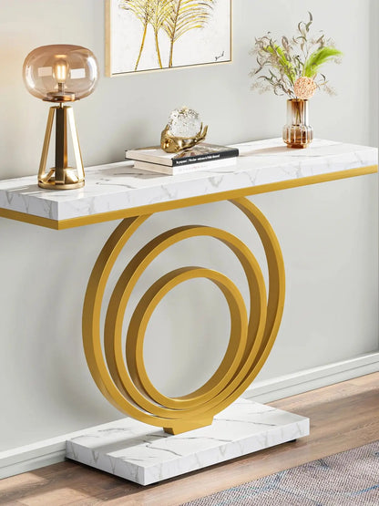 MonoWood 41-Inch Gold Entryway Table, Modern Console Table Narrow Long, Contemporary Accent Table for Living Room