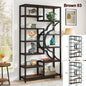 MonoWood Bookshelf Industrial 5 Tier Etagere Bookcase, Freestanding Tall Bookshelves Display Shelf Storage Organizer