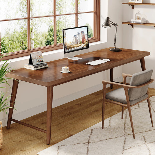 MonoWood 78.7" Extra Long Desk, Large 2-Person Computer Desk Writing Desk, Double Home Office Desk Study Work Table