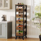 MonoWood Wood Fruit and Vegetable Storage Rack, 5-Tier Narrow Snack Stand Kitchen Stand Fruit Basket