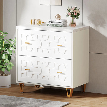 MonoWood 2-Drawer Lateral File Cabinet, Modern White Filing Cabinet for Legal/Letter/A4 Size, Large Storage Filing Cabinet