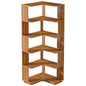 MonoWood 6 Tier Corner Bookshelf, 64.96 Inch Tall Industrial Corner Bookcase with Anti-Drop Panel,Wood Grain Corner Shelf