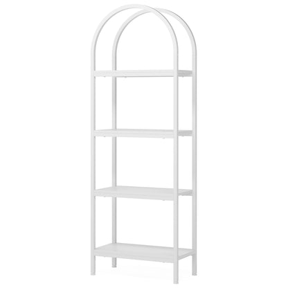 MonoWood 4-Tier Open Bookshelf, 70.8" Wood Bookcase Storage Shelves with Metal Frame, Freestanding Display Rack