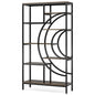 MonoWood 71 inches Geometric Bookcase, 8-Tiers Bookshelves, Rustic Bookcase with Metal Frame, Freestanding Open Shelving