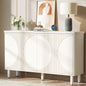MonoWood Buffet Cabinet Sideboard with Storage, 59.4-Inch White Storage Cabinet Modern Sideboard Buffet Table with Doors