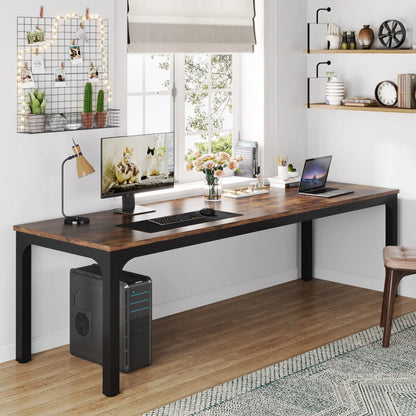 MonoWood 78.7 Inches Extra Long Computer Desk 2 Person Desk, Double Long Desk, Workstaion for Home Office