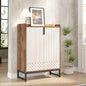 MonoWood White Shoe Cabinets with Doors, 5-Tier Shoe Rack, Wood Storage Cabinet for Bedroom Hallway Living Room
