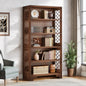 MonoWood 6-Tier Bookcase, 71 Inches Industrial Bookshelves and Bookcases, Floor Standing 5 Shelf Display Storage Shelves