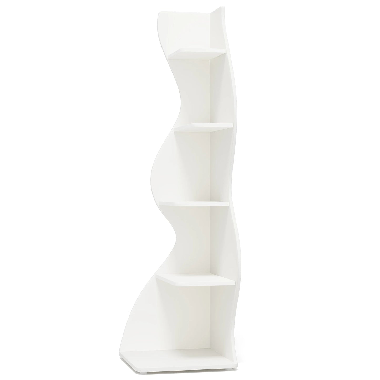 MonoWood Corner Shelf, Modern 5-Tier Wall Corner Bookshelf, Stylish Corner Small Bookcase Storage Rack Plant Stand