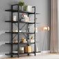 MonoWood 5-Tier Bookshelf, Vintage Industrial Style Bookcase 72 H x 12 W x 47L Inches