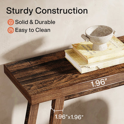 MonoWood Farmhouse Console Entryway Table: 70.9 Inches All Wood Console Table for Entrance, Narrow Long Behind Sofa Table