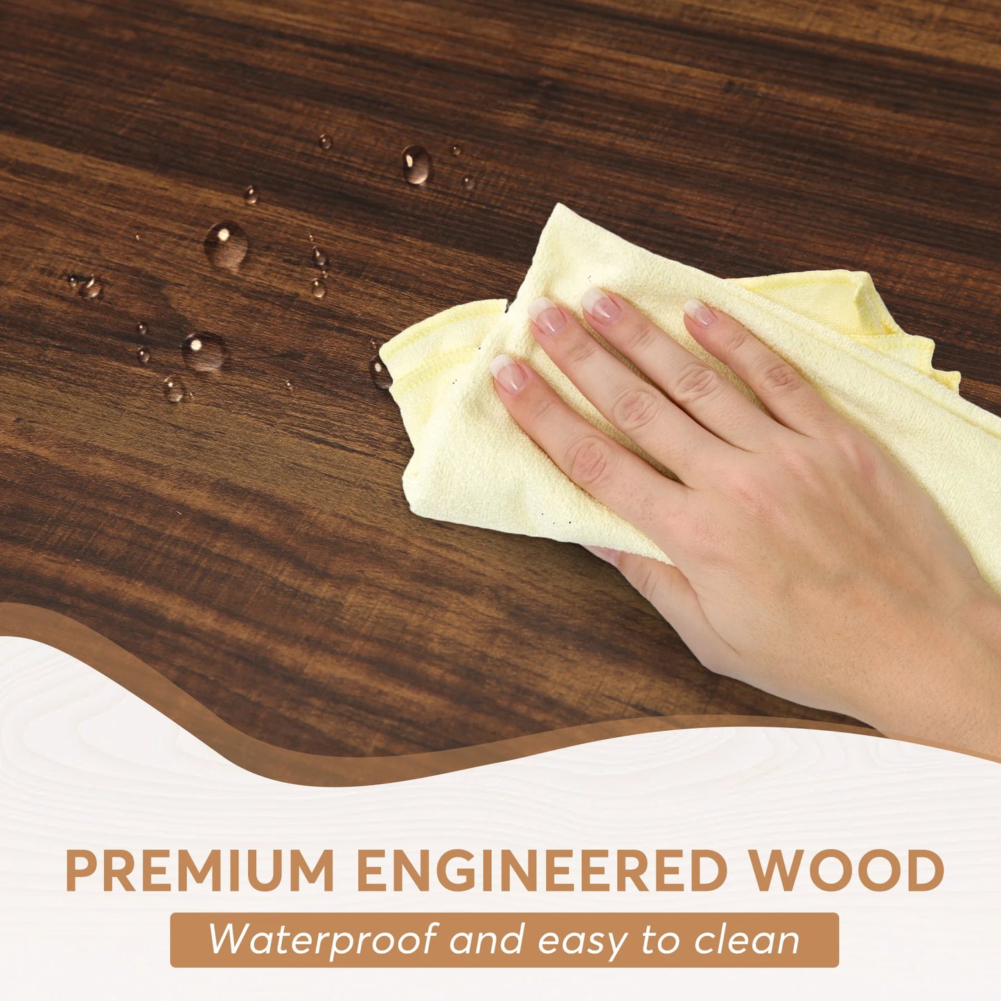 MonoWood Dining Table for 6 People, 70.8-Inch Rectangular Wood Dining Table, Rustic Kitchen Table with Heavy Duty Metal Legs