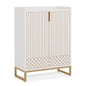 MonoWood White Shoe Cabinets with Doors, 5-Tier Shoe Rack, Wood Storage Cabinet for Bedroom Hallway Living Room