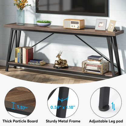 MonoWood 70.9 Inches Extra Long Sofa Table Behind Couch, Industrial Entry Console Table for Hallway, Entryway & Living Room